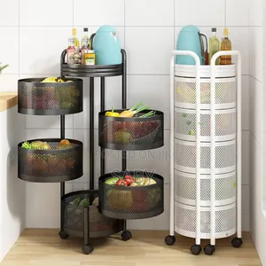 Metal 5 Shelf Kitchen Trolley Portable Rack