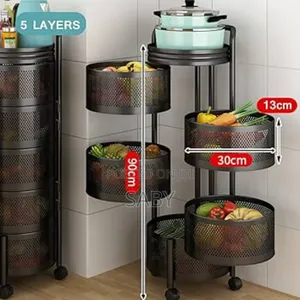 Metal 5 Shelf Kitchen Trolley Portable Rack