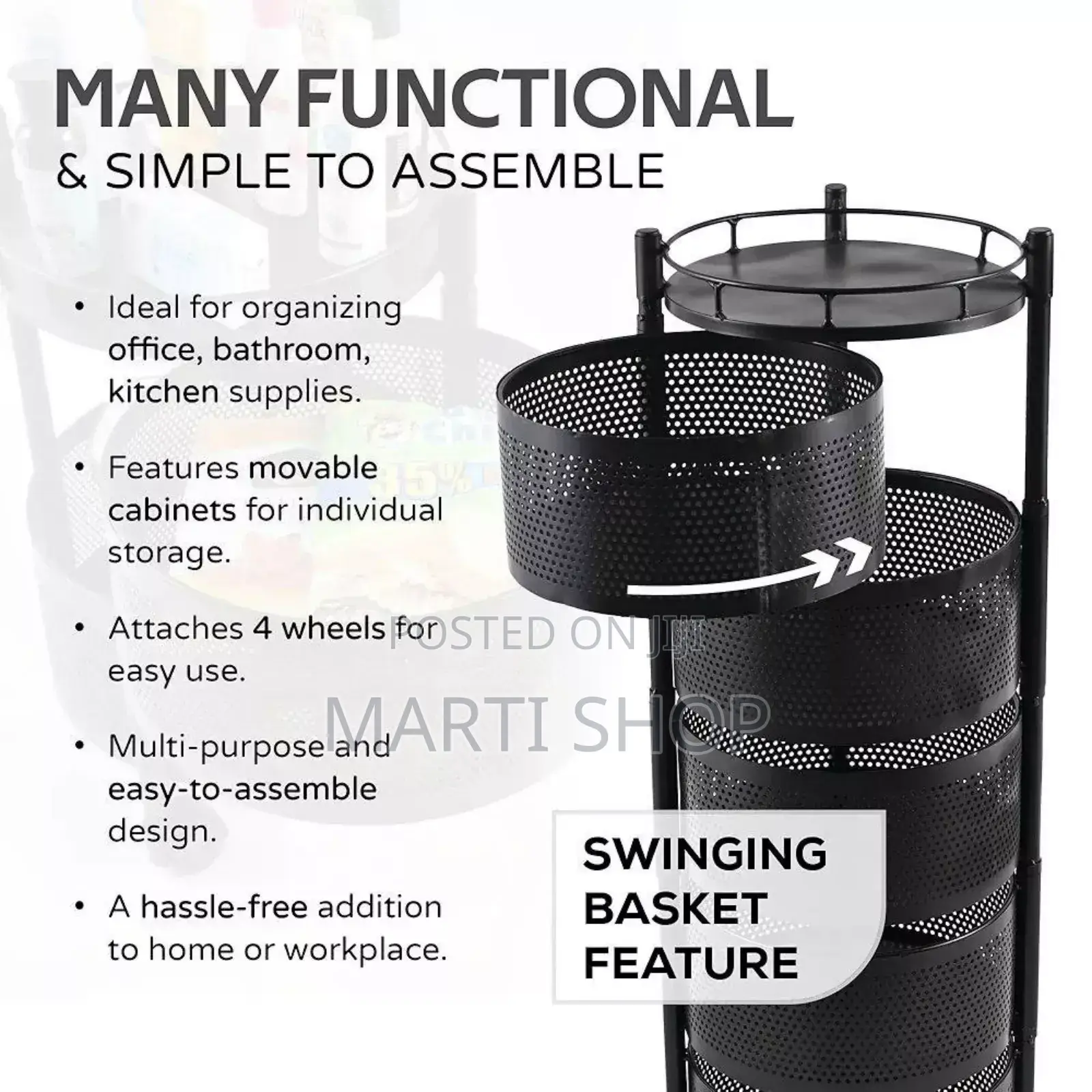 5 Layer Moveable Kitchen Storage Rack