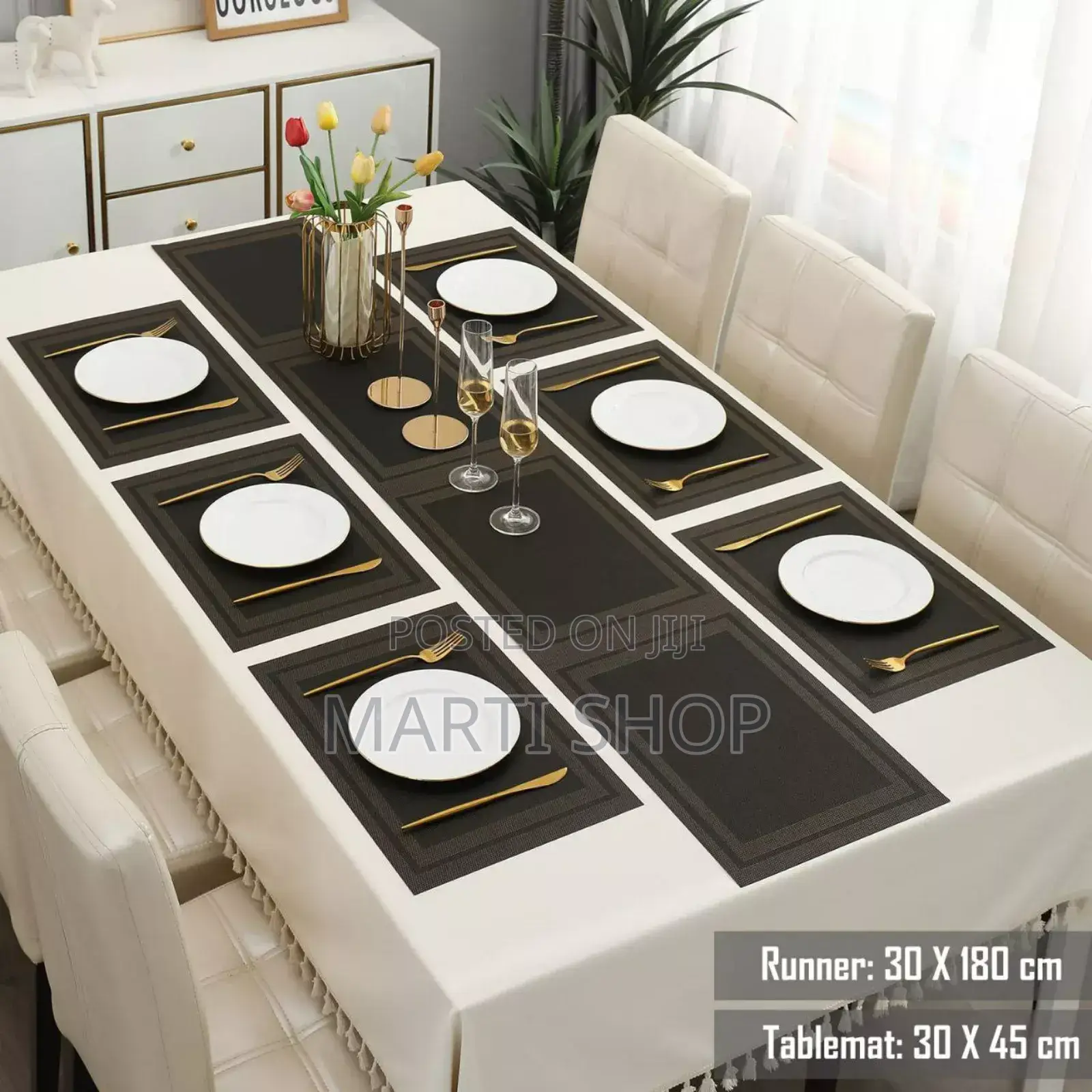 7pieces Tablemats With Table Runner