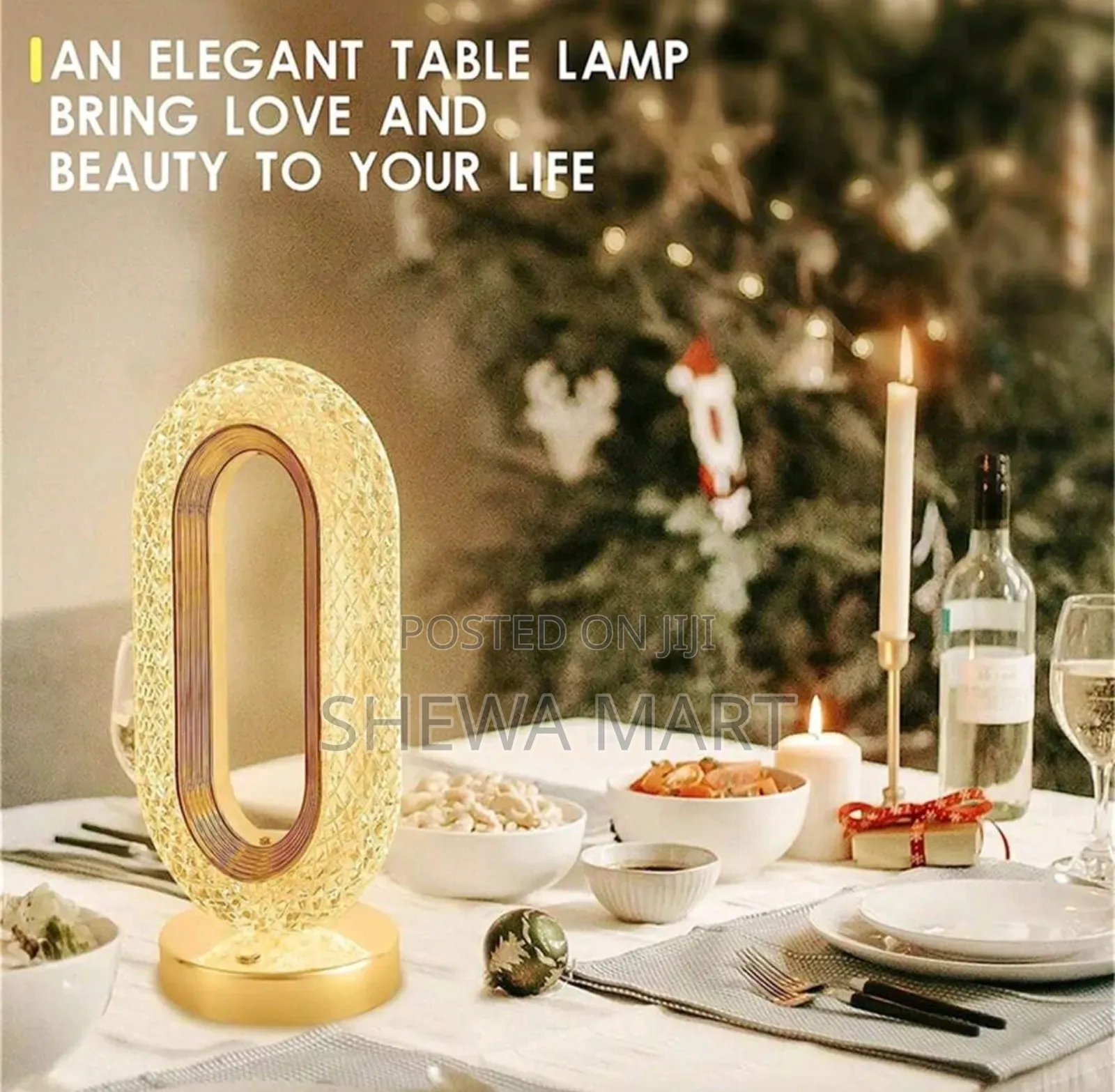 Rechargeable Elliptical Crystal Atmosphere Light, 3-Color Changing