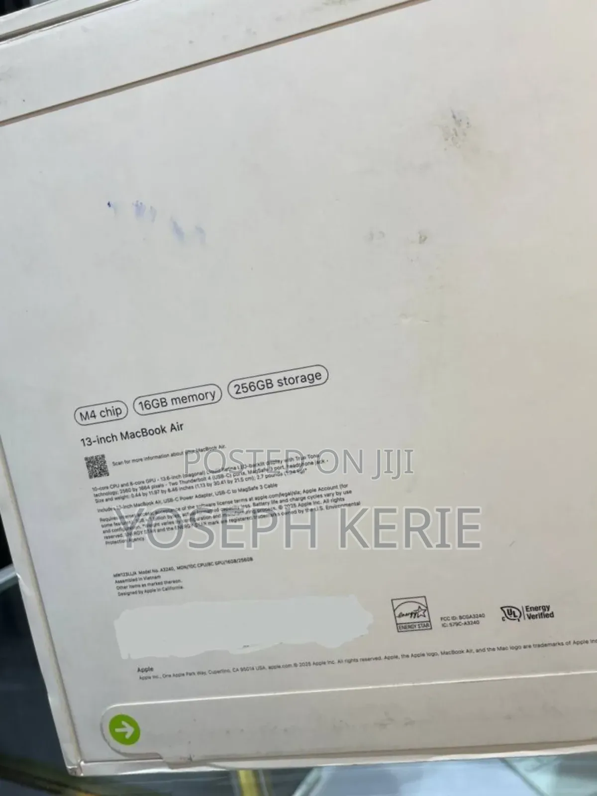 New Laptop Apple MacBook Air 2025 M4 13-Inch 16GB Apple M4 SSD 256GB