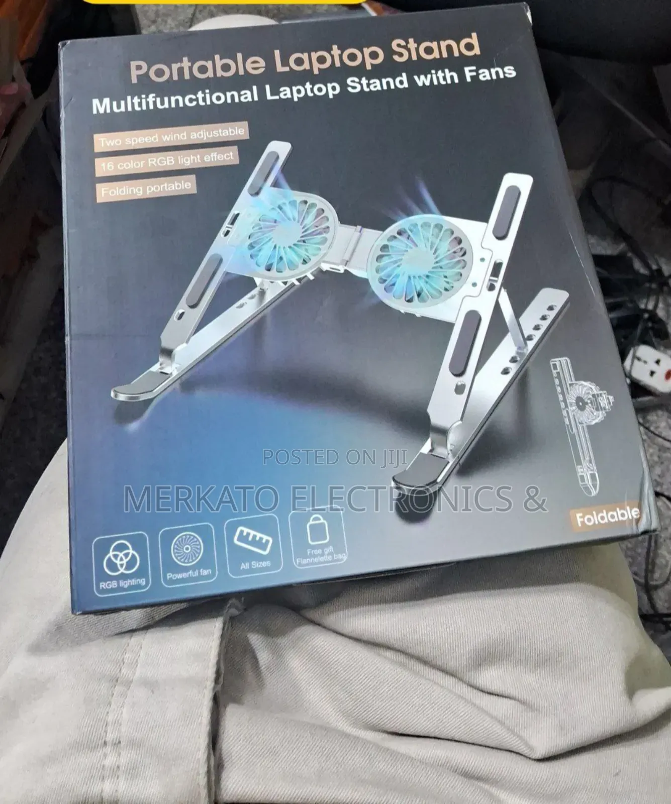 Portable Laptop Stand and Fan | Multifunctional Cooler RGB