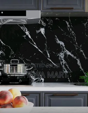 Adhesive Kitchen Sticker, Marble Pattern Waterproof Oil-Proof Wall