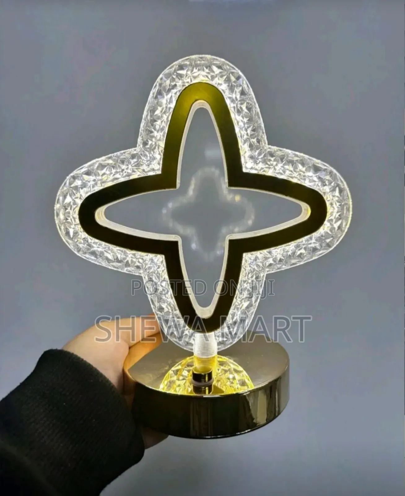 Geometric Crystal Table Lamp Mood Light for Bedroom, Soft Light Sleep