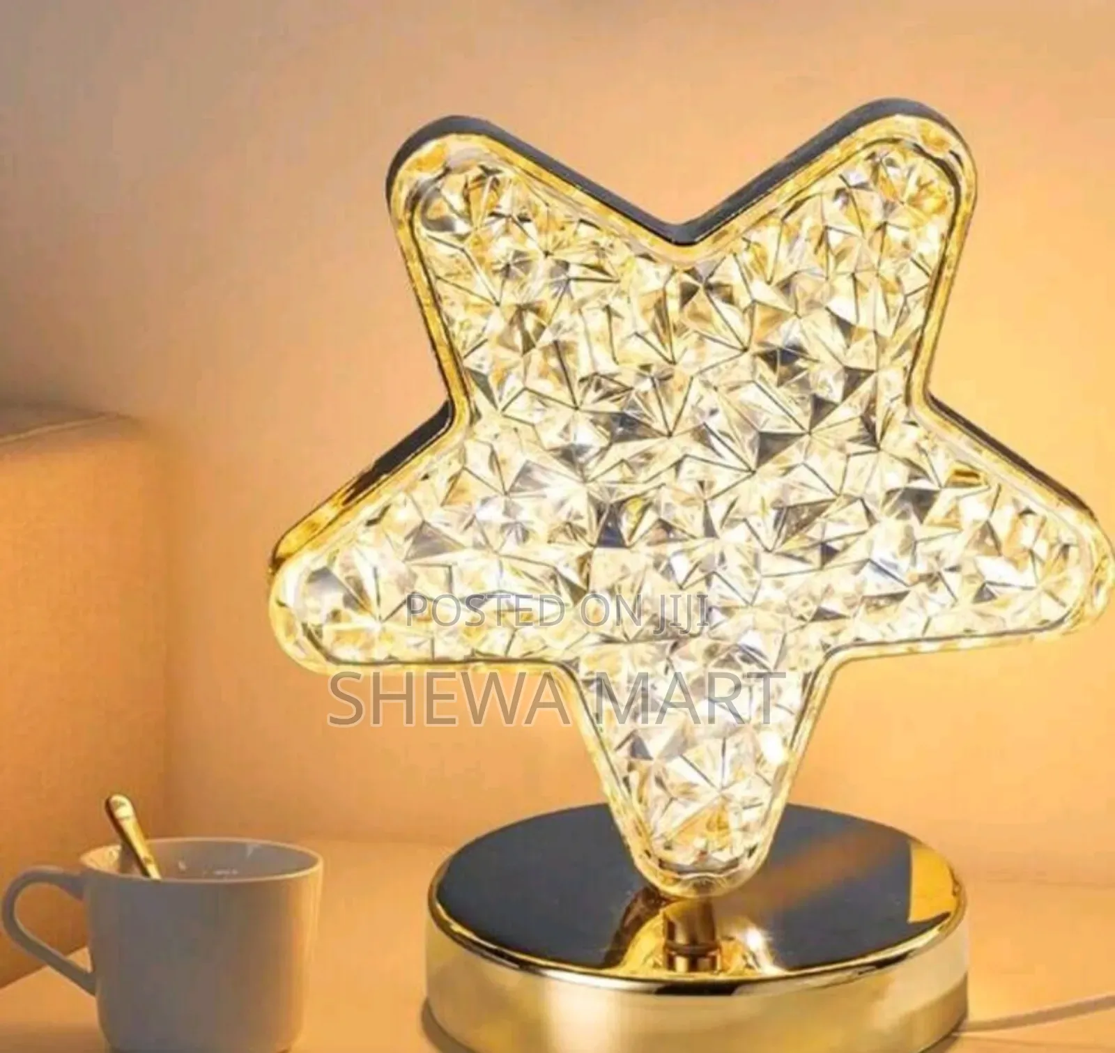 Geometric Crystal Table Lamp Mood Light for Bedroom, Soft Light Sleep
