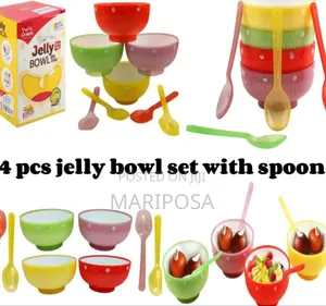 Photo - 4 PCS Jelly Bowl Set With Spoon