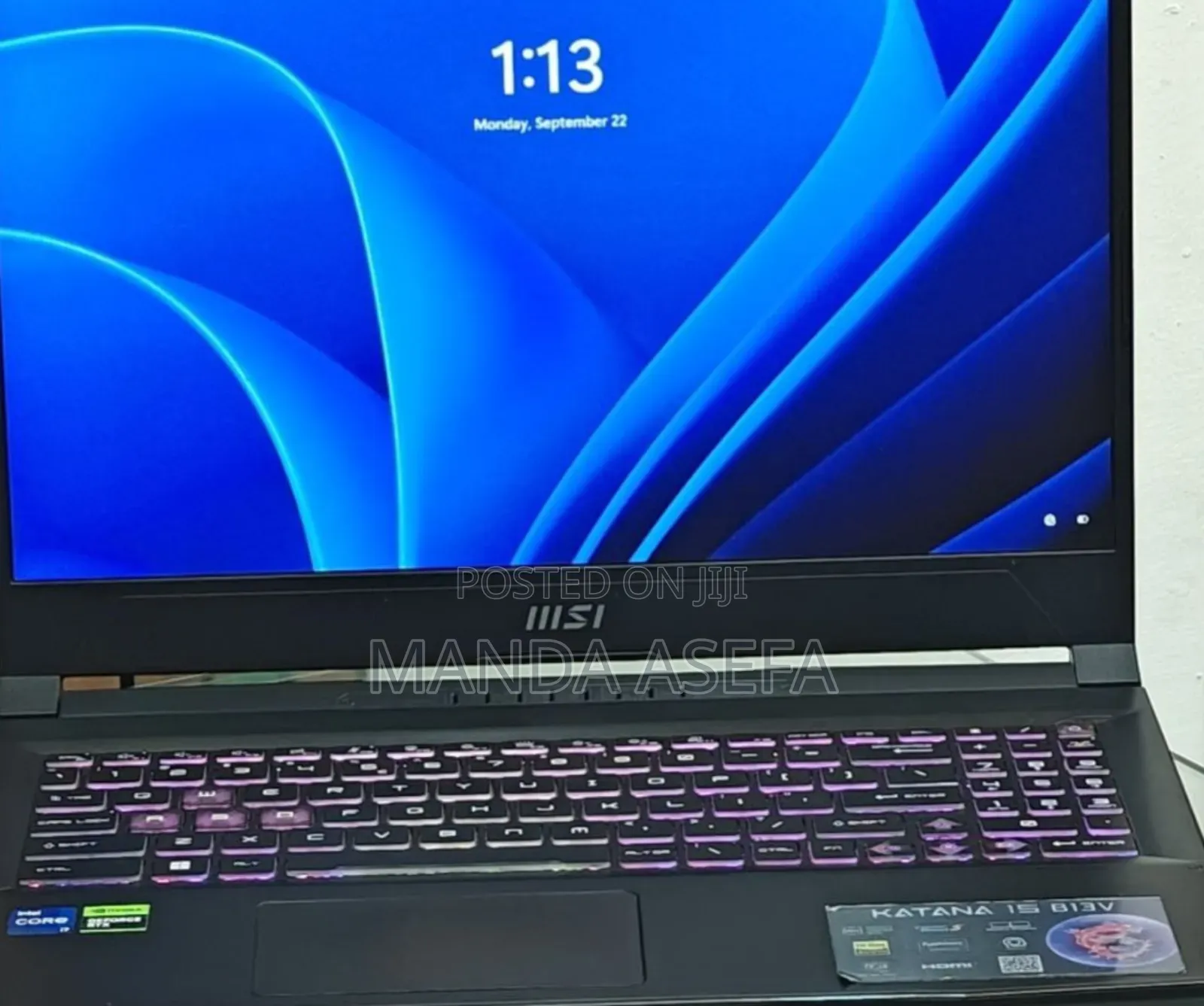 New Laptop MSI Katana 15 16GB Intel Core I7 SSD 1T