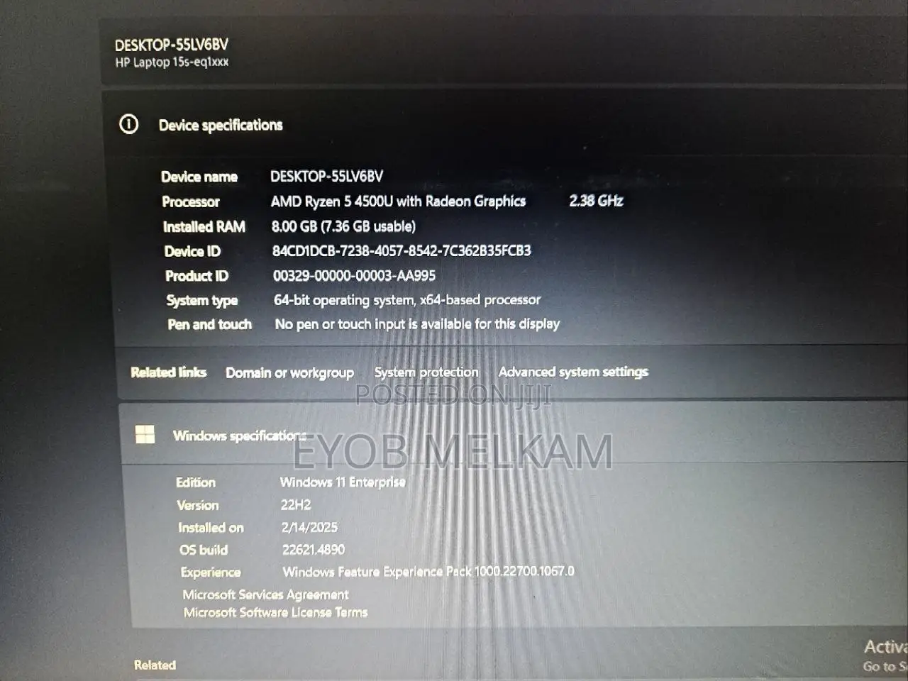 Laptop HP 15s 8GB AMD Ryzen 5 SSD 512GB