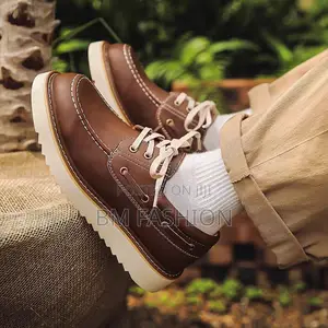 Men's Brown Loafers Leather High Sole Quality Products