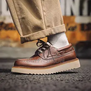 Photo - Men's Brown Loafers Leather High Sole Quality Products