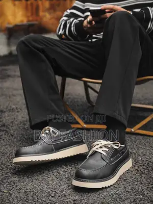 Men's Black Loafers Leather High Sole Master Quality