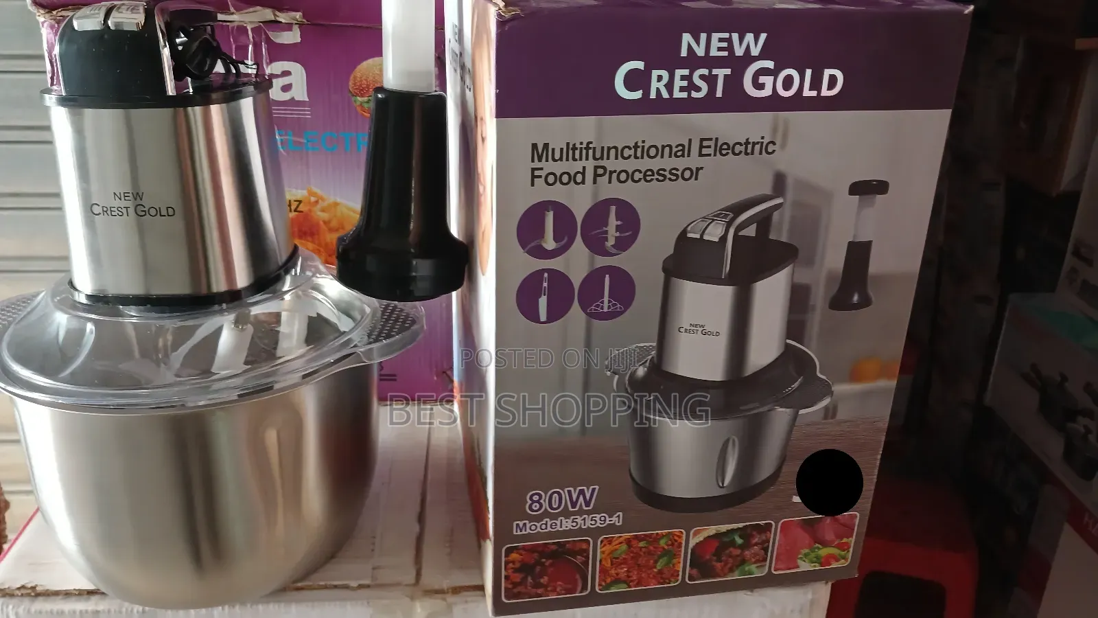 Crest Gold Food Processor Electrical and Manual የሽንኩርት እና የስጋ መፍጫ