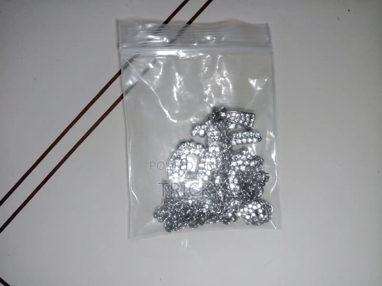 Luxurious Ice Crystal Zirconia Letter Otf Letter Pendant Necklac