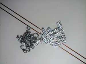 Luxurious Ice Crystal Zirconia Letter Otf Letter Pendant Necklac