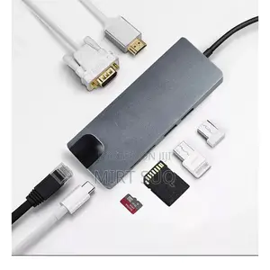 8 in 1 Type C Hub Combo Usb C to Hdmi Vga 