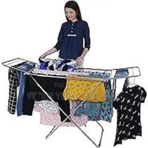 Stainless Steel Folding Cloth Dryer Stand – Heavy-Duty Space-Saving