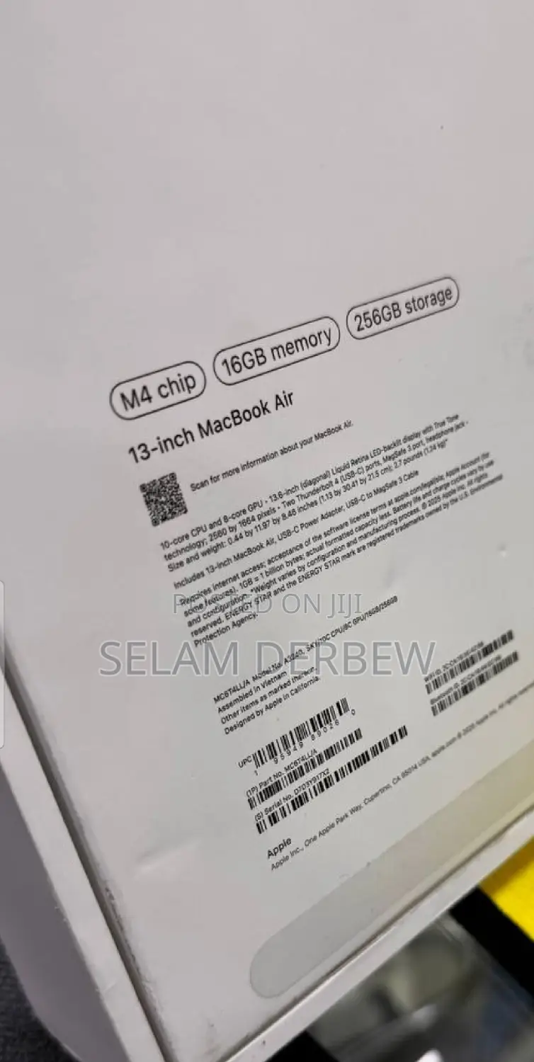 New Laptop Apple MacBook 16GB Apple M4 SSD 256GB