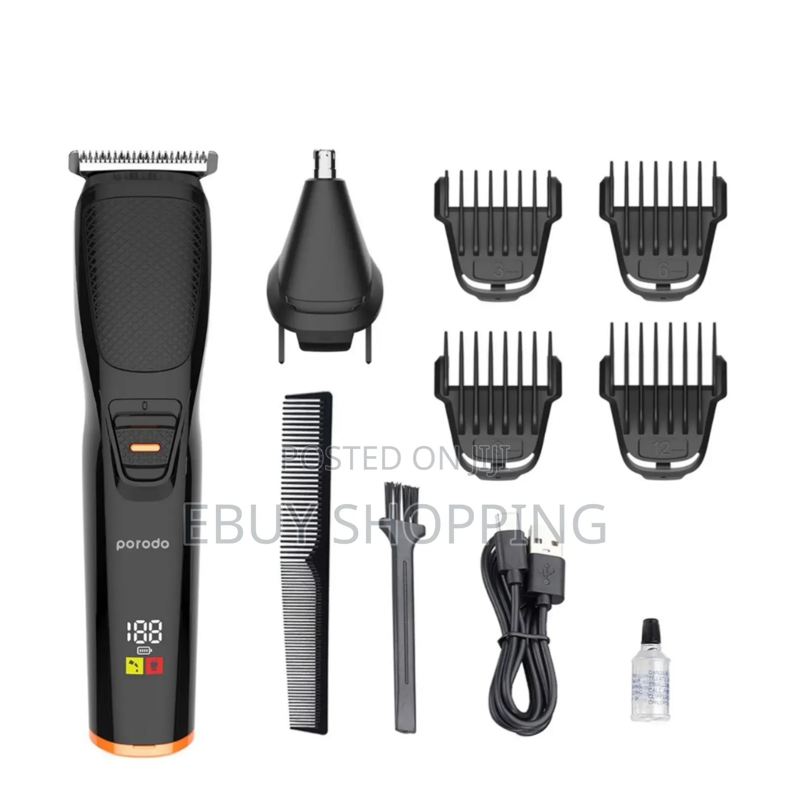 Porodo Multi-purpose Groomer: T-blade Nose Trimmer Combo