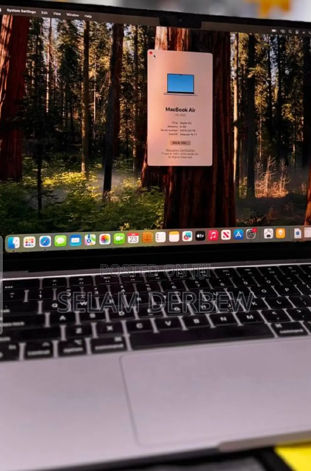 New Laptop Apple MacBook Air 2022 M2 8GB Apple M2 SSD 256GB