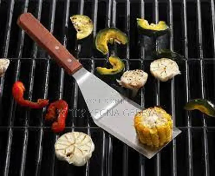 Spatula Wooden Handle Stainless Steel Grill Turner, Scraper Flipper