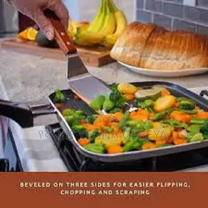 Spatula Wooden Handle Stainless Steel Grill Turner, Scraper Flipper