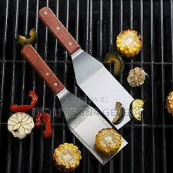 Spatula Wooden Handle Stainless Steel Grill Turner, Scraper Flipper
