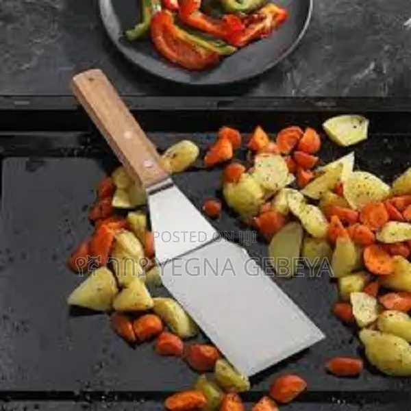 Spatula Wooden Handle Stainless Steel Grill Turner, Scraper Flipper