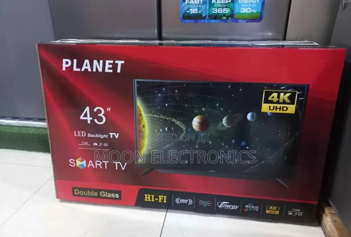 Planet 43” Smart Android Tv – Double Glass, Smart Stylish!