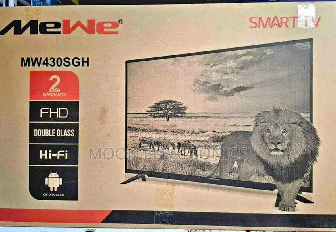 Mewe 43” Smart Android Tv – , Double Glass, Bluetooth, 2024 Model!