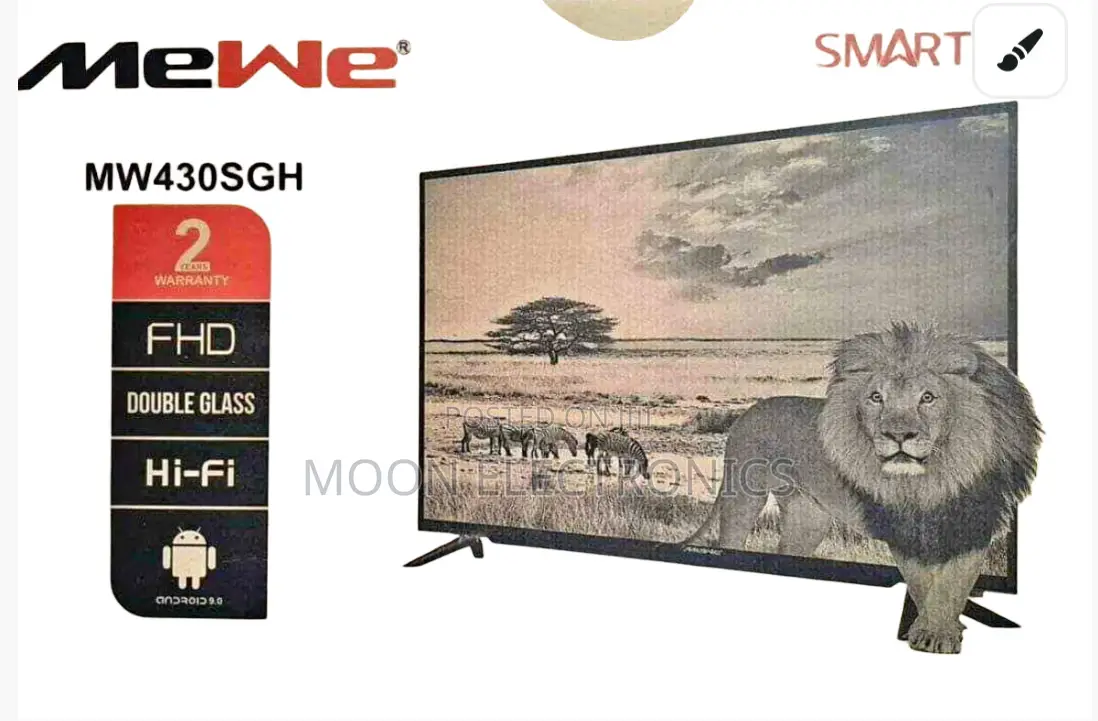 Mewe 43” Smart Android Tv – , Double Glass, Bluetooth, 2024 Model!