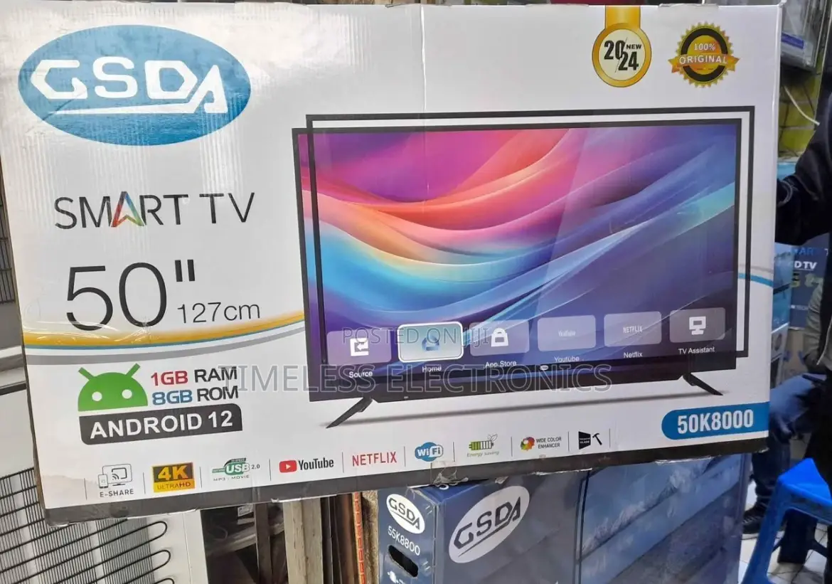 Gsda 50” Smart Android Tv – , Wifi Youtube, 2024 Model!