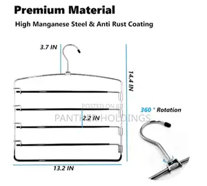 Metal Pants Hanger 5 Rack 47cm L X 36.83cm W
