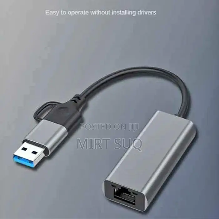 Usb3.0/Type-C to Rj45 Ethernet Adapter for Laptop Pc