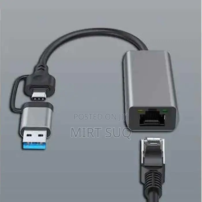 Usb3.0/Type-C to Rj45 Ethernet Adapter for Laptop Pc