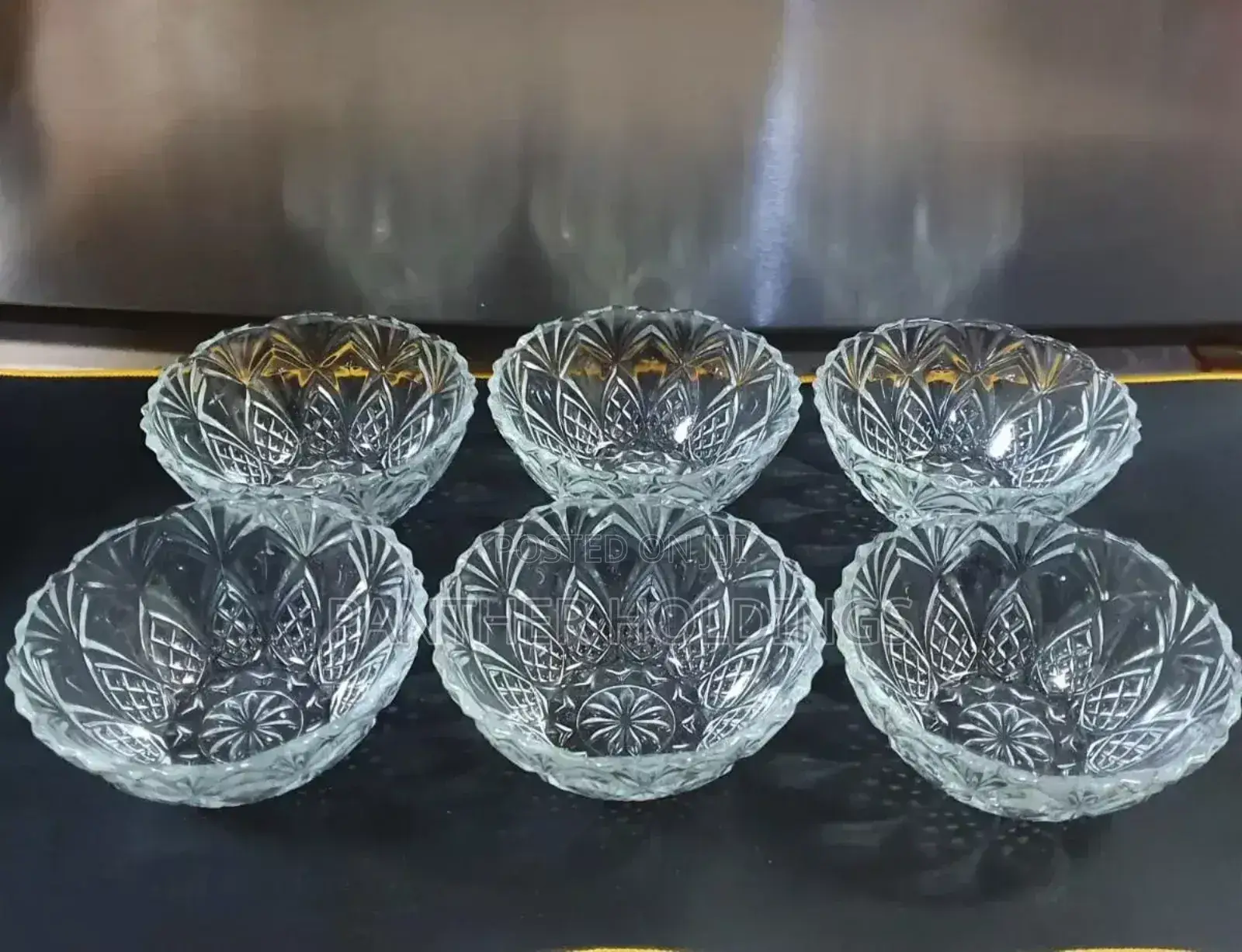 Made in Indonesia Set of Six Small Crystal Bowls