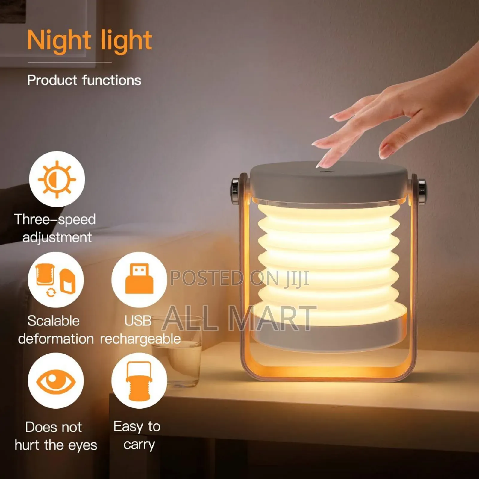 Foldable Led Bedside Table Lamp