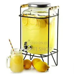  8l Glass Dispenser Jar With Rack