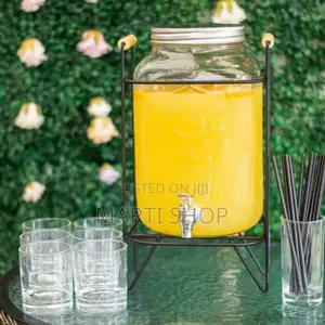  8l Glass Dispenser Jar With Rack