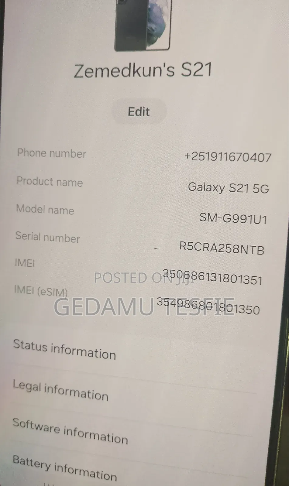 New Samsung Galaxy S21 Ultra 5G 128 GB Black