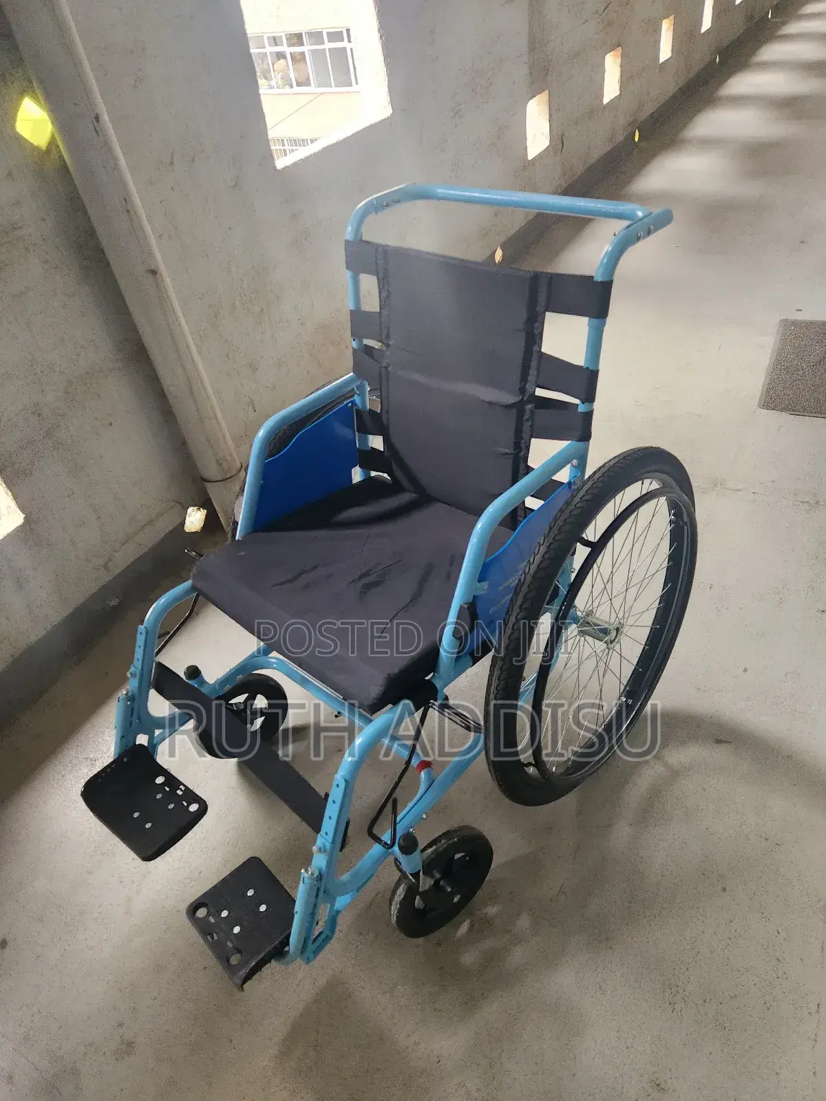 Mika Leg Rest Collapsible Very Strong Ethiopia Road Adapted Wheelchair