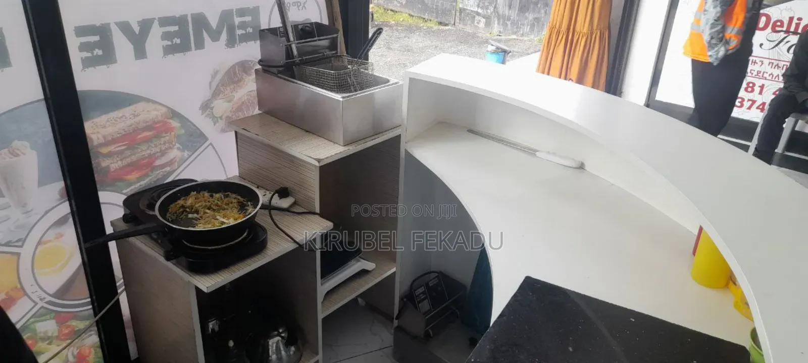 Cafe Bar and Chairs With Their Tables