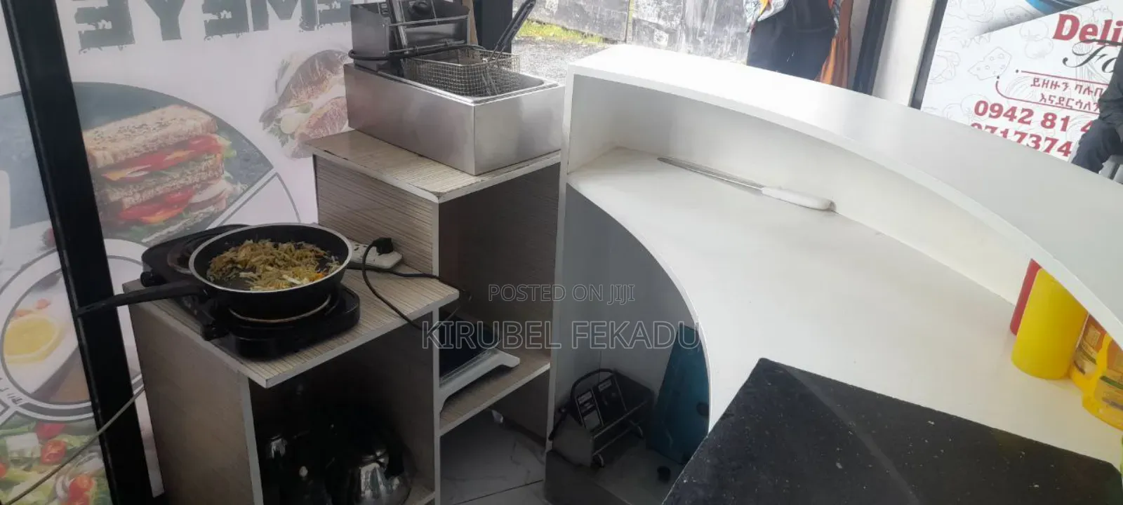 Cafe Bar and Chairs With Their Tables