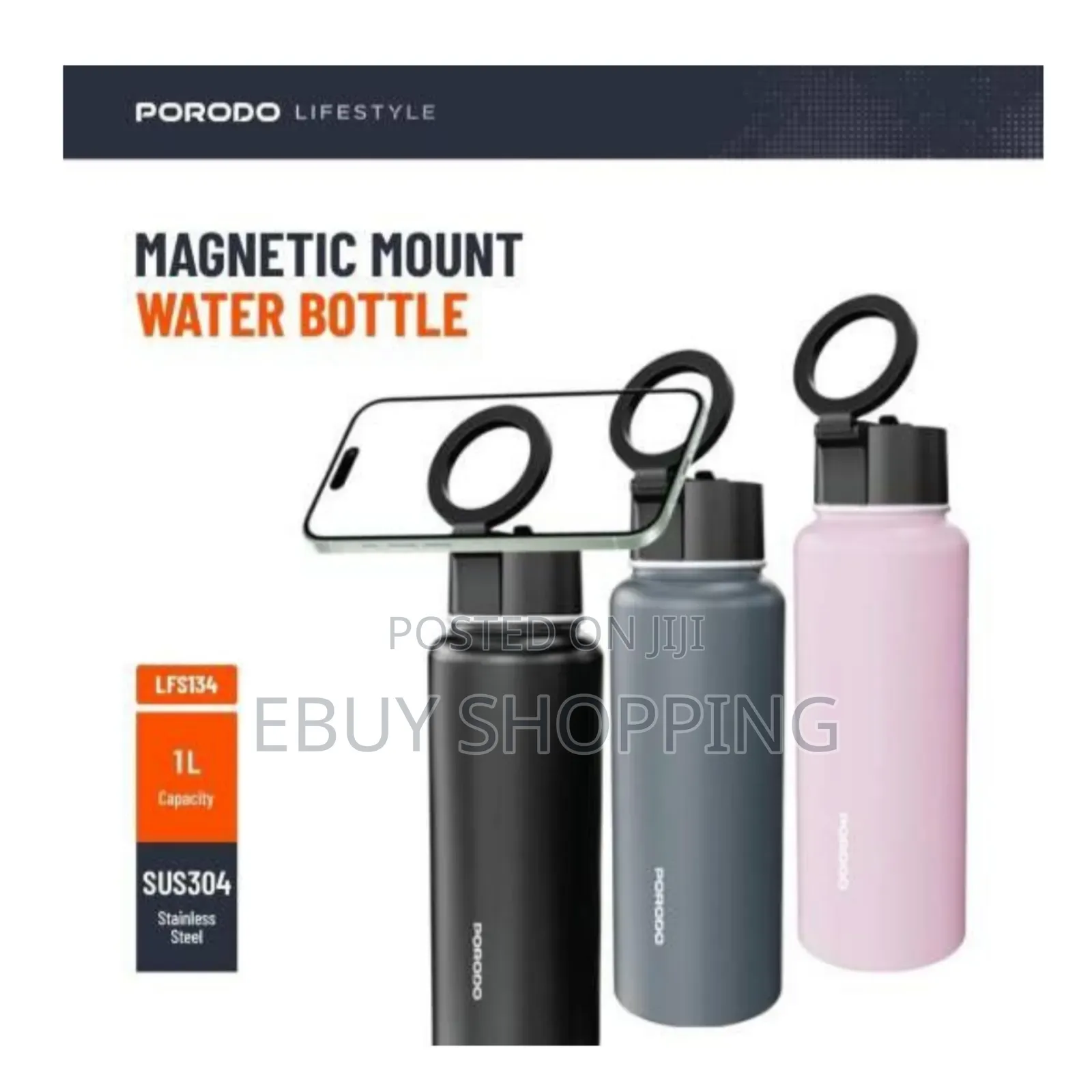 Porodo Magnetic Mount Water Bottle