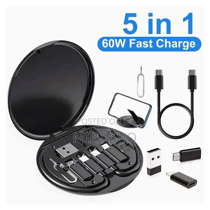 60w 5 In1 Data Cable Set With Box Holder