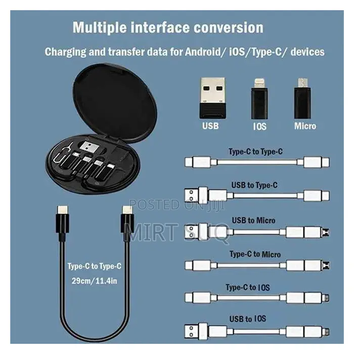 60w 5 In1 Data Cable Set With Box Holder