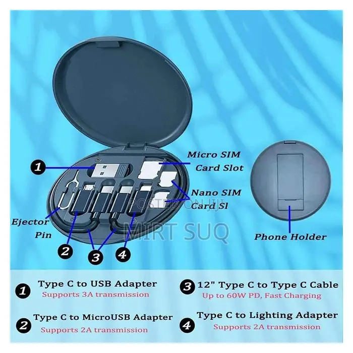 60w 5 In1 Data Cable Set With Box Holder