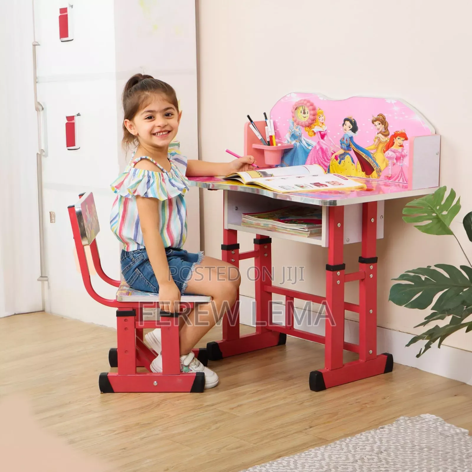 Writting Chair And Desk With Girl And Boys