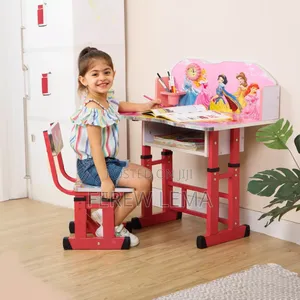 Writting Chair And Desk With Girl And Boys