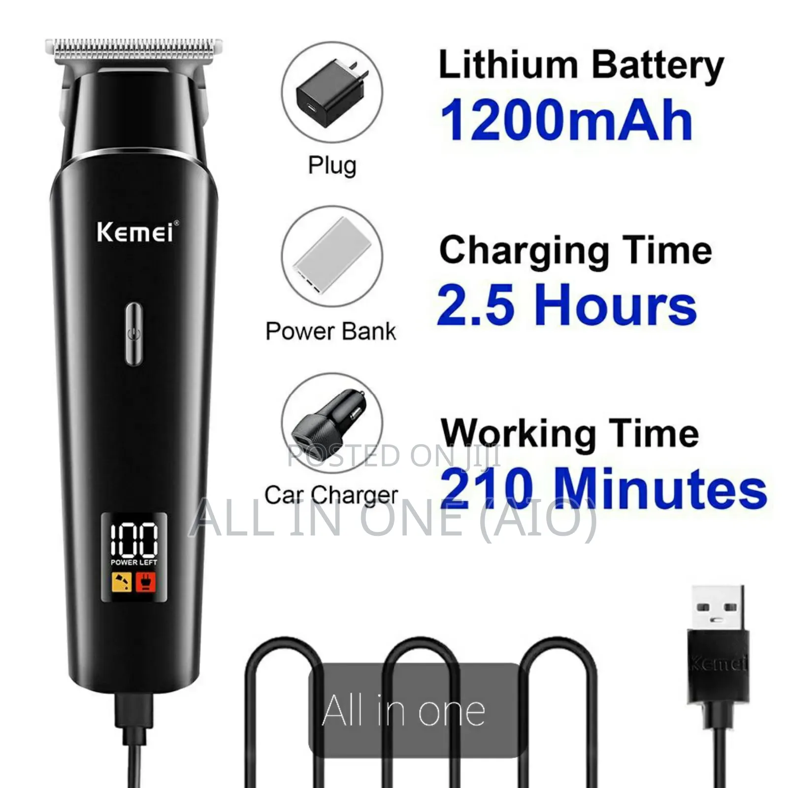 Kemei Km-1113 Hair Clipper and Trimmer